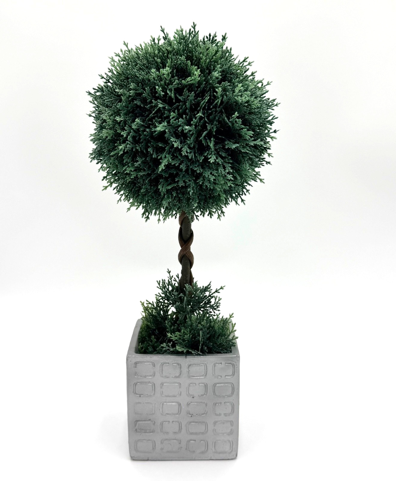 Artificial Topiary Tree Twisted in Pot Faux Plant Home Decor Greenery Pre Owned gallery