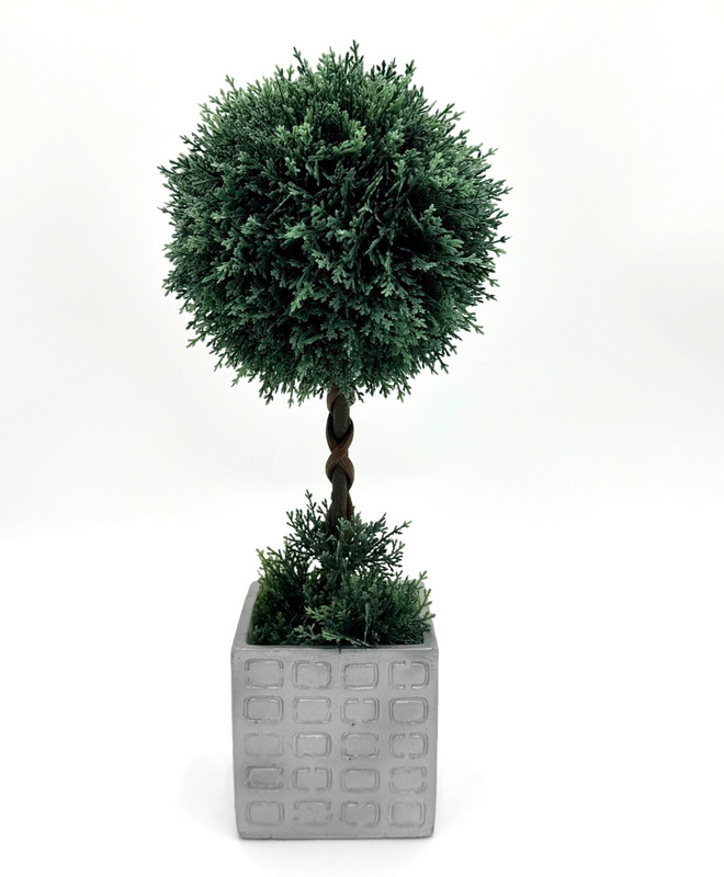 Artificial Topiary Tree Twisted in Pot Faux Plant Home Decor Greenery Pre Owned gallery