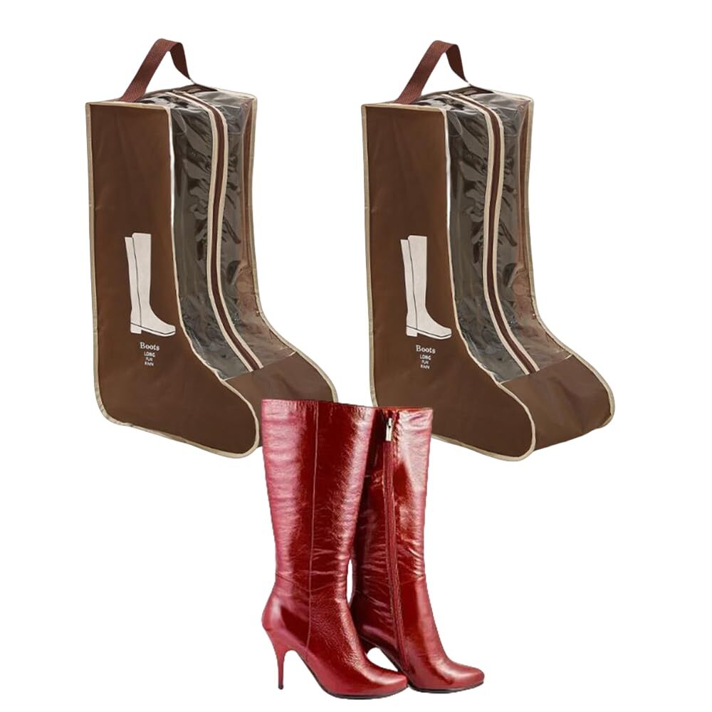 2 Pack Portable Boots Storage Tall Boots Protector Bag for Travel Under Bed gallery