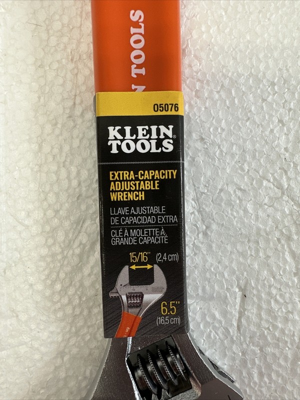 Klein Tools O5076 Extra-Capacity Adjustable Wrench, 6.5" gallery