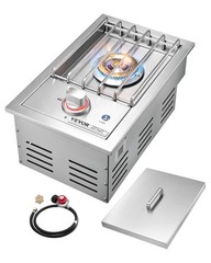 VEVOR Single Grilling Side Burner for Outdoor 17,000BTU Propane & Natural Gas