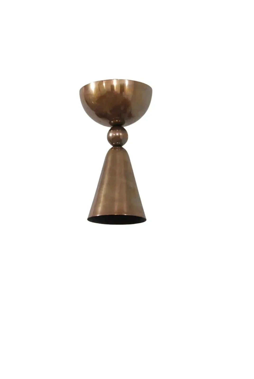 Industrial Brass Semi-Flush Ceiling Lmap | Modern Cone Pendant Fixture gallery