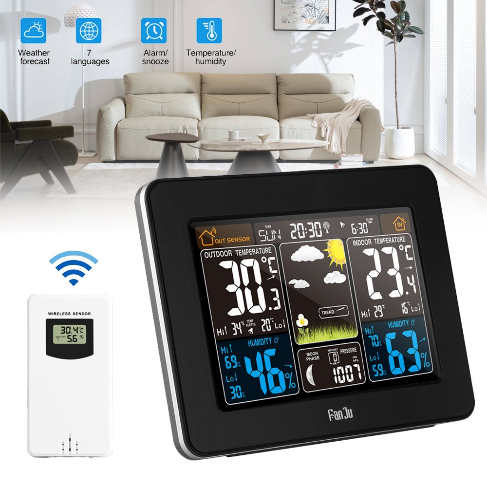 Wireless Weather Station Indoor & Outdoor LCD Digital Thermometer Clock Calendar gallery