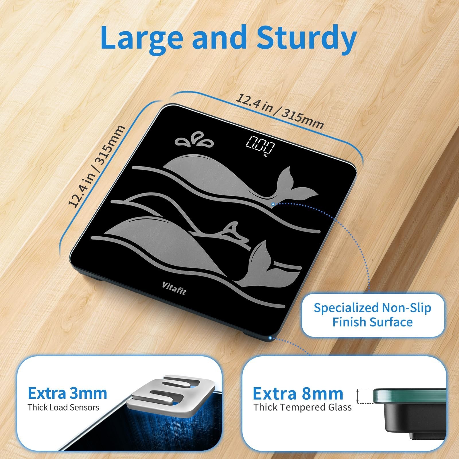 Vitafit Amazing 600lb Smart Bathroom Scale for Body Weight in 0.1lb, High Acc... gallery