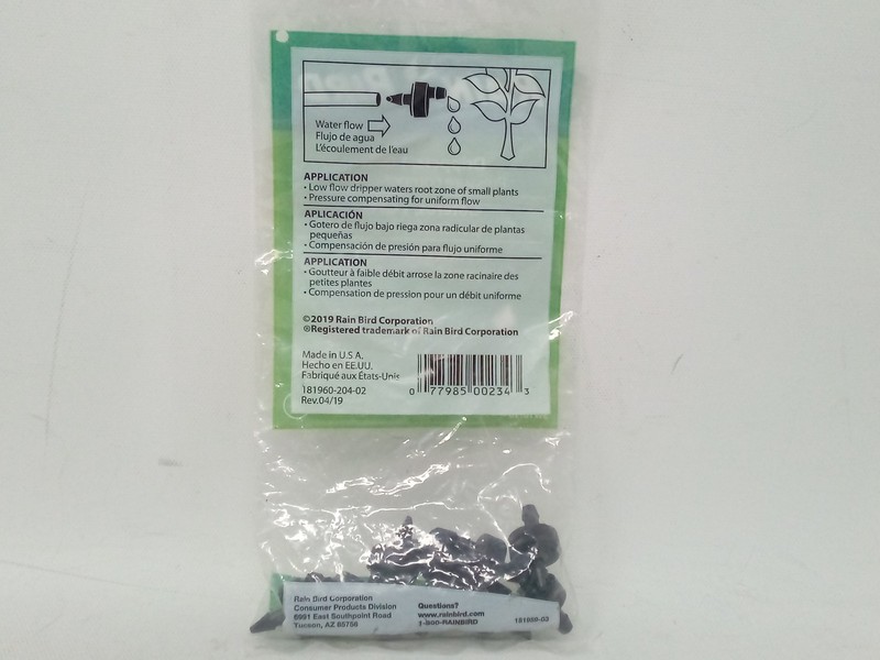 Rain Bird Pressure Compensating Drippers, 1 GPH (SW10/10) - 3 Pk w/ 10 Drippers gallery