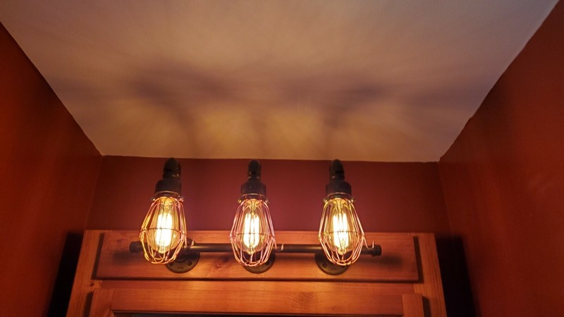 Industrial Water Pipe Wall Light Sconce Rustic Steampunk Vanity Lighting Fixture gallery