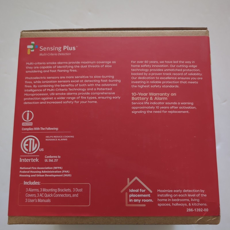 Universal Security (3-Pack) Hardwired & 10-Year Battery Smoke Detector gallery