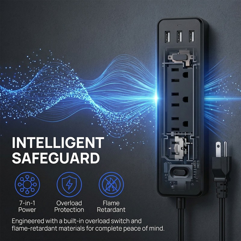 Wall Mountable USB Surge Protector Power Strip 3 USB Ports & 4 Outlet Plugs Lot gallery