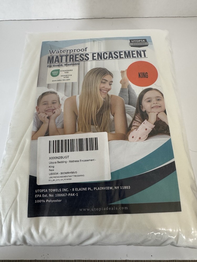 Utopia Bedding King Waterproof Mattress Encasement Zip Cover Protector Washable