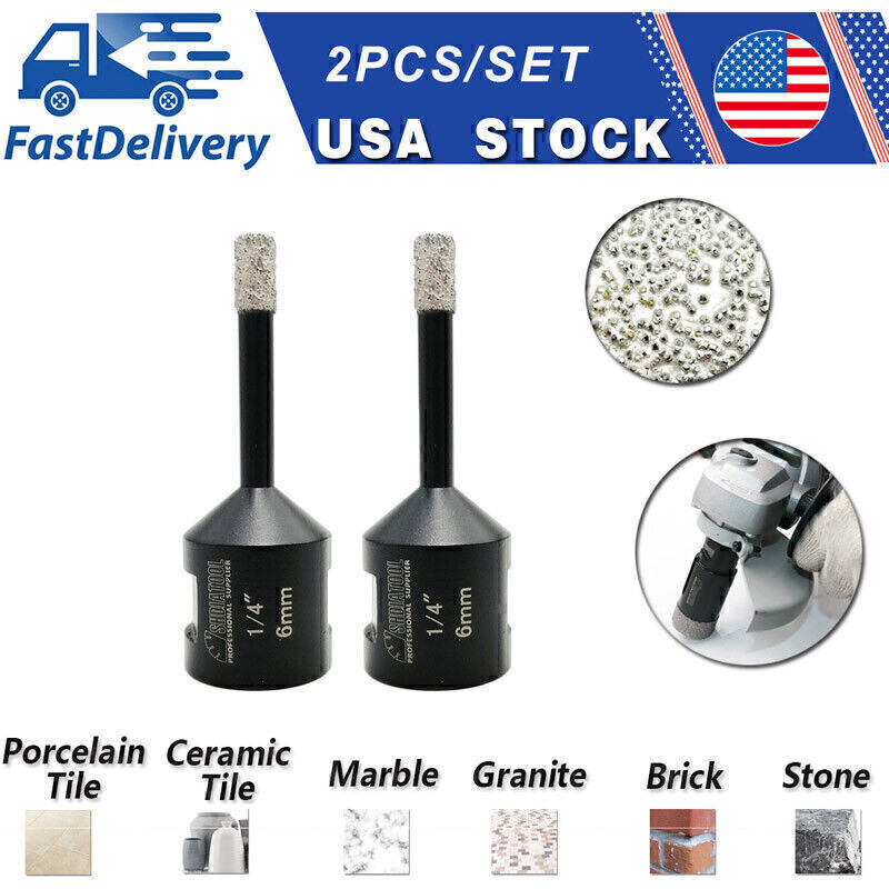 SHDIATOOL Diamond Dry Drill Bits 1/4" Tile Ceramic Marble Core Hole Saw Cutter gallery