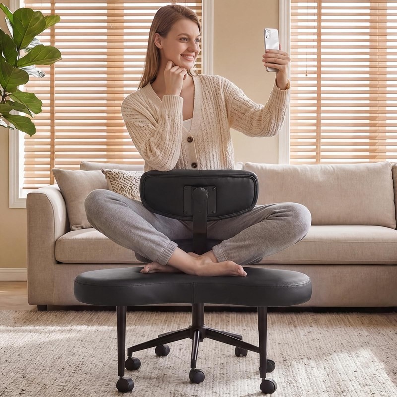 Dumos Ergonomic Adhd Cross Legged Office Desk Chair Adjustable Backrest Height gallery