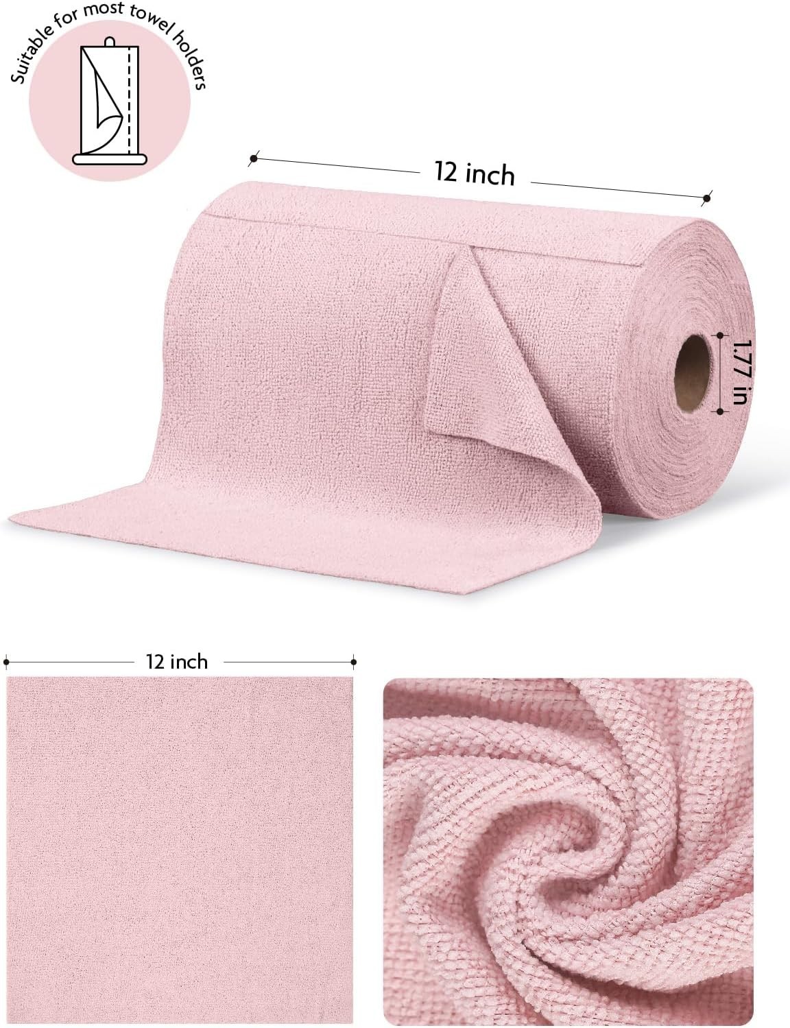 Fantasticlean Microfiber Cleaning Cloth Roll 75-Pack – Tear-Away 12"x12" Towels gallery