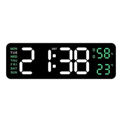 LED Digital Large Display Wall Desk Alarm Clock With Calendar Temperature Date