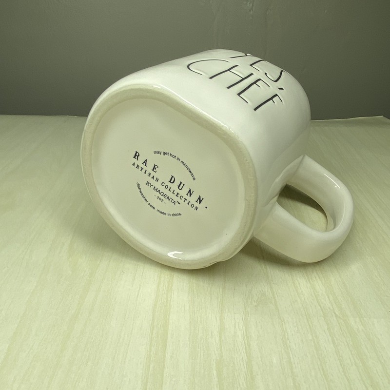 Rae Dunn YES, CHEF Coffee Mug Double Sided 2025 Whisk White By Magenta gallery