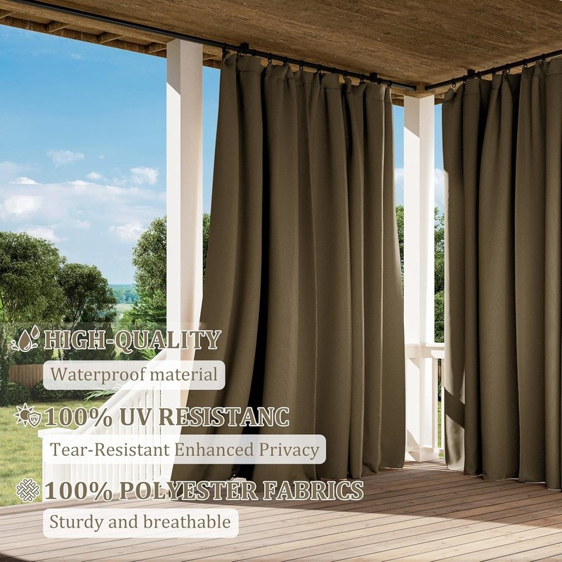 Gazebo Universal Replacement Privacy Curtain,12'×14' Gazebo Outdoor Waterpr gallery