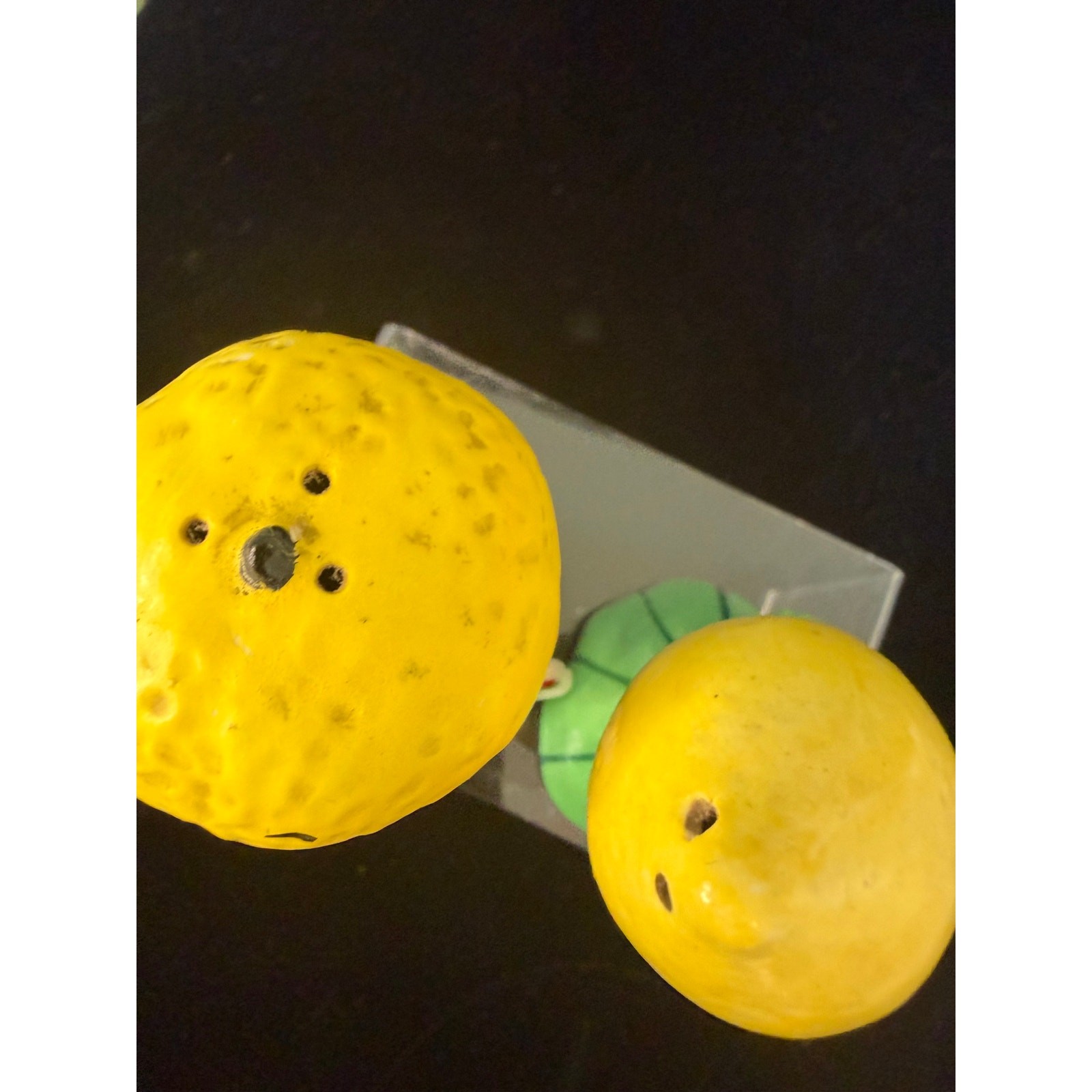Vintage Napco Anthropomorphic Lemon Salt Pepper Shakers Artist Painter Japan gallery
