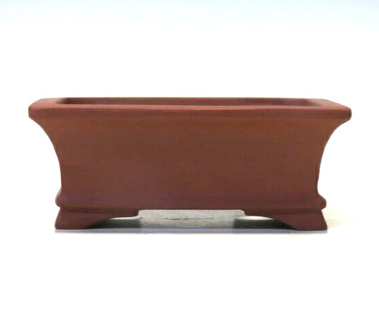 Tokoname Bonsai Pot SHOZAN Rectangular Pot glazed Brown w4.7in From Japan gallery