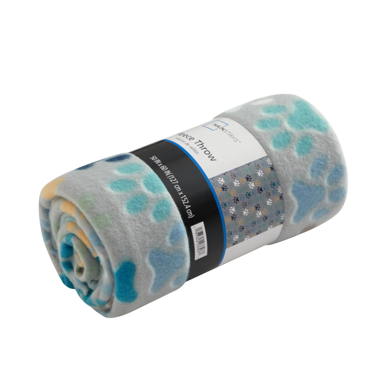 Mainstays Cozy Fleece Throw Blanket, Gray Paw 50" x 60", All Ages. gallery