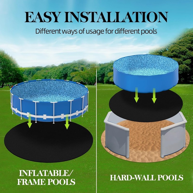 18 Ft Pool Under Mat Protects, Insulates & Extends Pool Life Black gallery