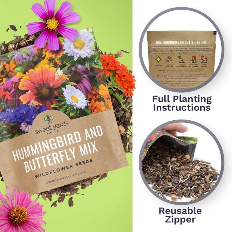 Extra Large Wildflower Seed Packet - 1 Ounce Mix for Thriving Pollinator Gardens gallery