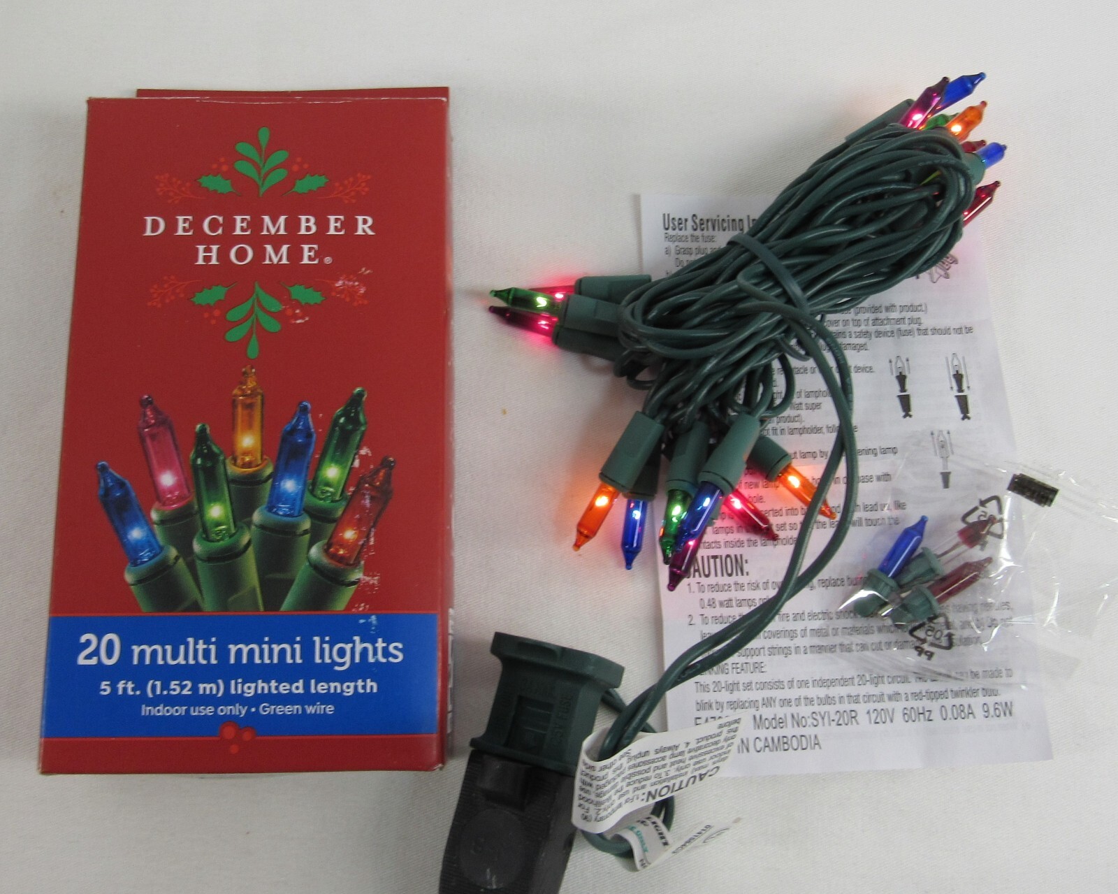 20 Multi-Color Mini Holiday Christmas Light - Green Wire December Home gallery