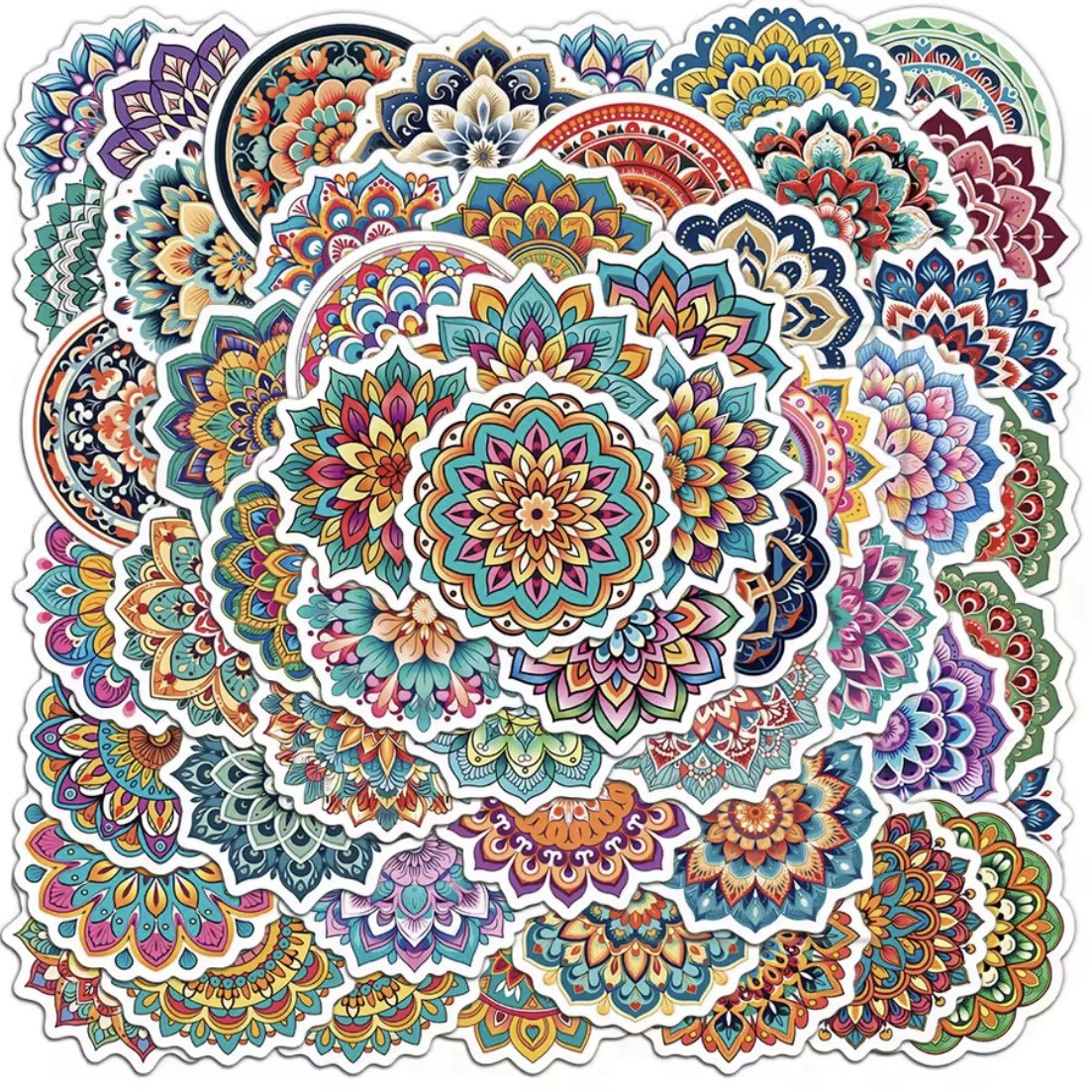 Mandala Style Stickers 50pc Colorful Mandala Pattern Mix Stickers FREE SHIPPING gallery