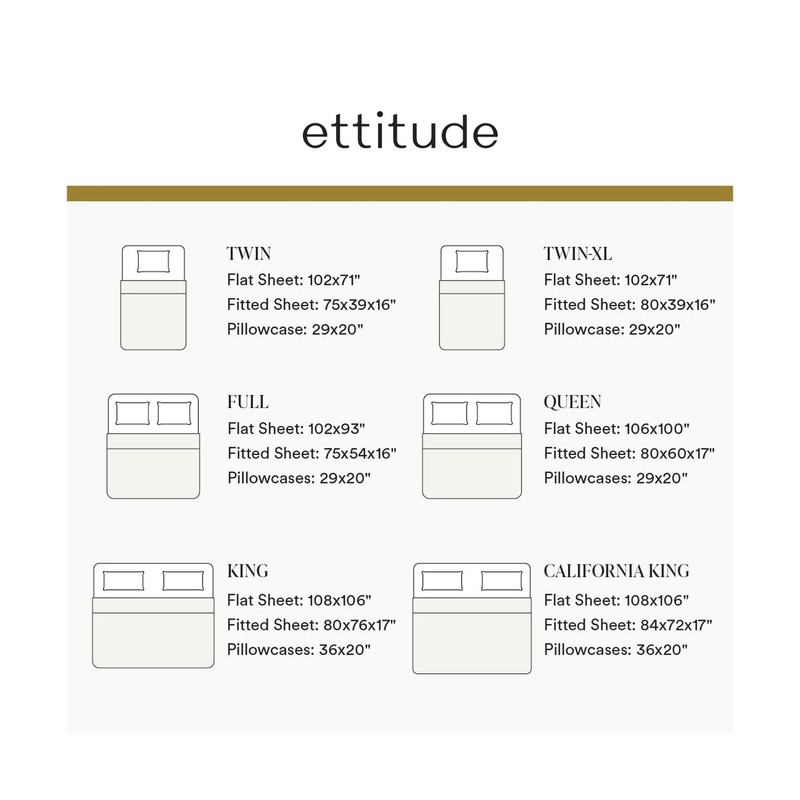 ettitude 100% Lyocell from Organic Bamboo Standard Sheet Set, Cloud (White), ... gallery