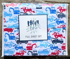 DREAM BIG Red & Blue Construction Trucks (lifts back hoes diggers dump trucks)