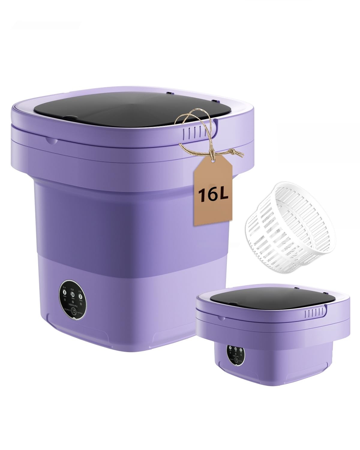 16L Portable Washing Machine, Folding Clothes Washer with Spin Basket & 3 Mod... gallery