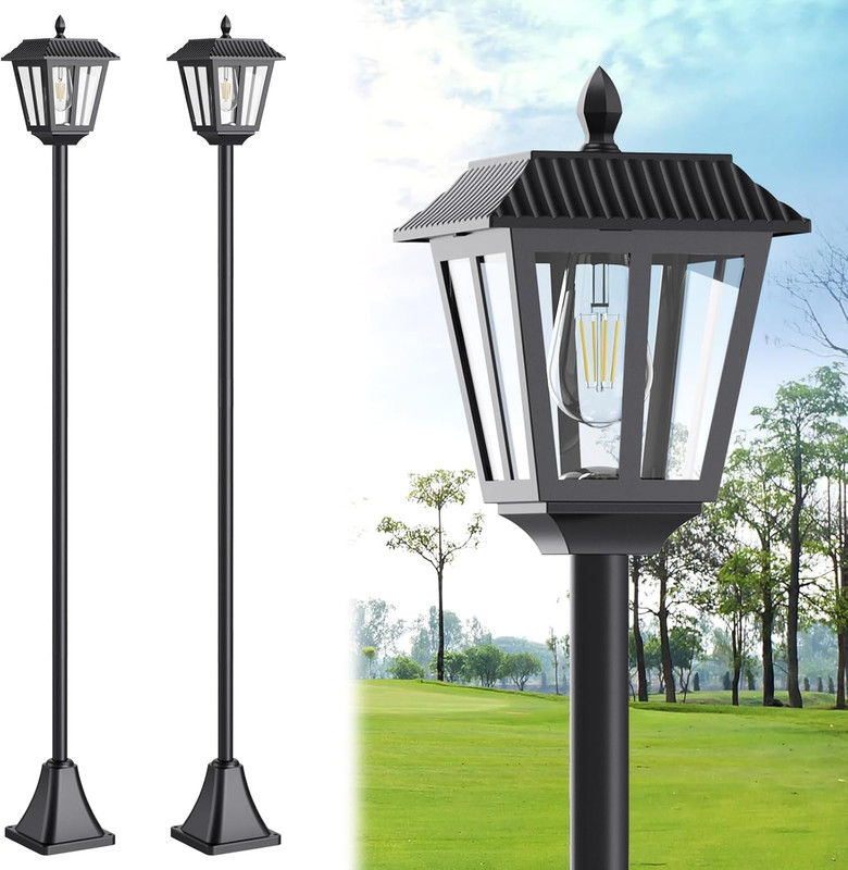 68" Solar Lamp Post Light Outdoor - 3000K Warm White, IP45 Waterproof Post Solar gallery