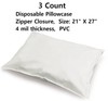 Disposable Pillowcase Zipper Closure 21 X 27" White PVC, 4 mil thickness gallery