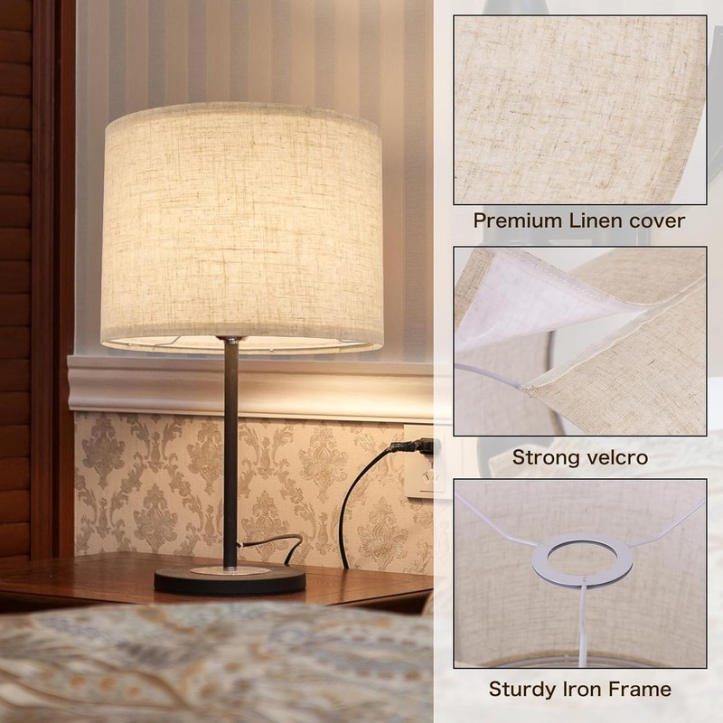 Beige Linen Drum 13x13x10in Lamp Replacement Shade gallery