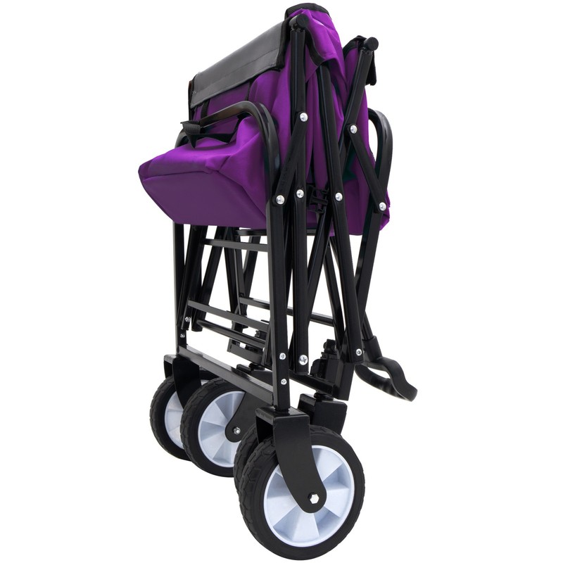 Collapsible Foldable Wagon w/ Strapping System,225lbs Utility Grocery Beach Cart gallery