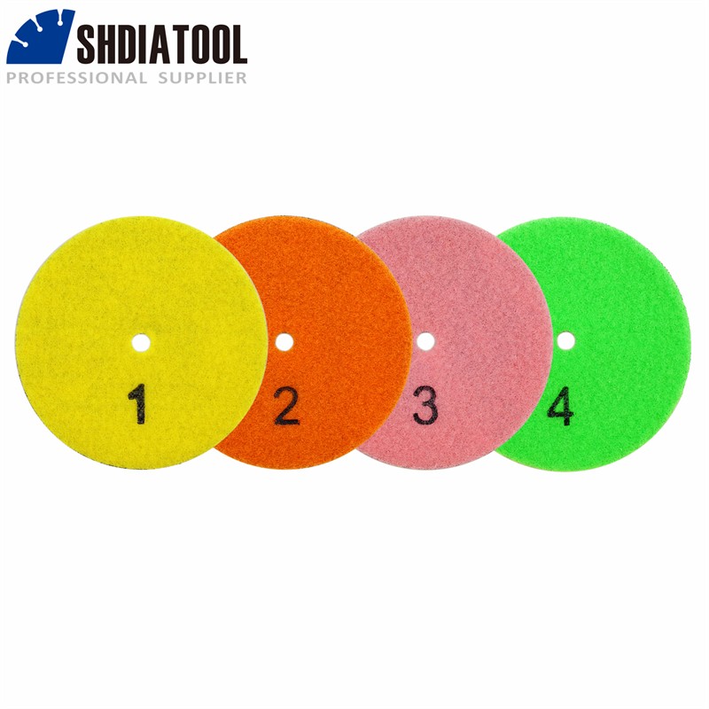 SHDIATOOL 4''/100mm 4 Steps Wet and Dry Resin Square Sanding Discs 4pcs gallery
