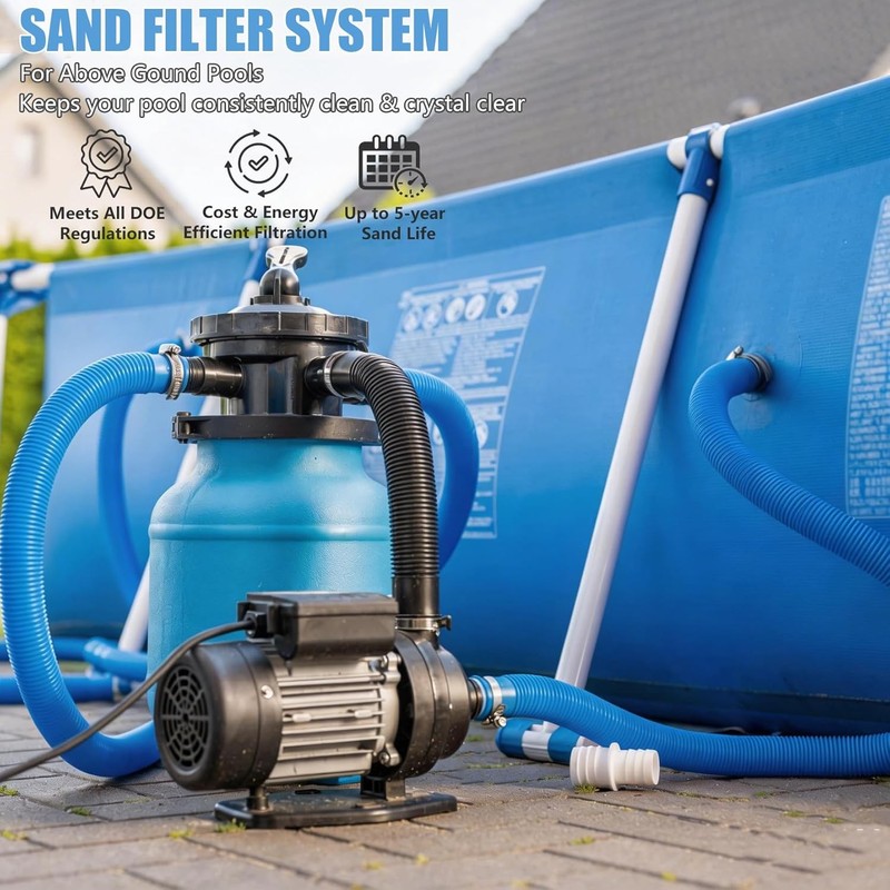 10" Above Ground Pool Sand Filter System with 1/3 HP High-Flow Pool Pump 2640GPH gallery