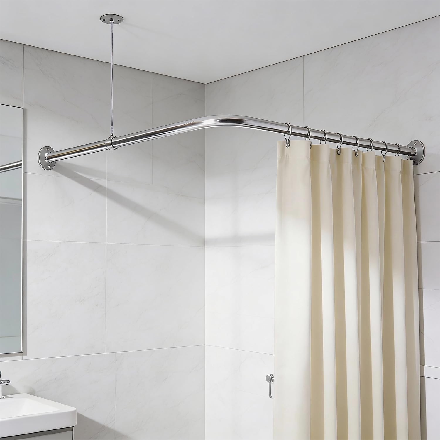 Ceiling Support for Metal Shower Curtain Rod (Threaded) gallery