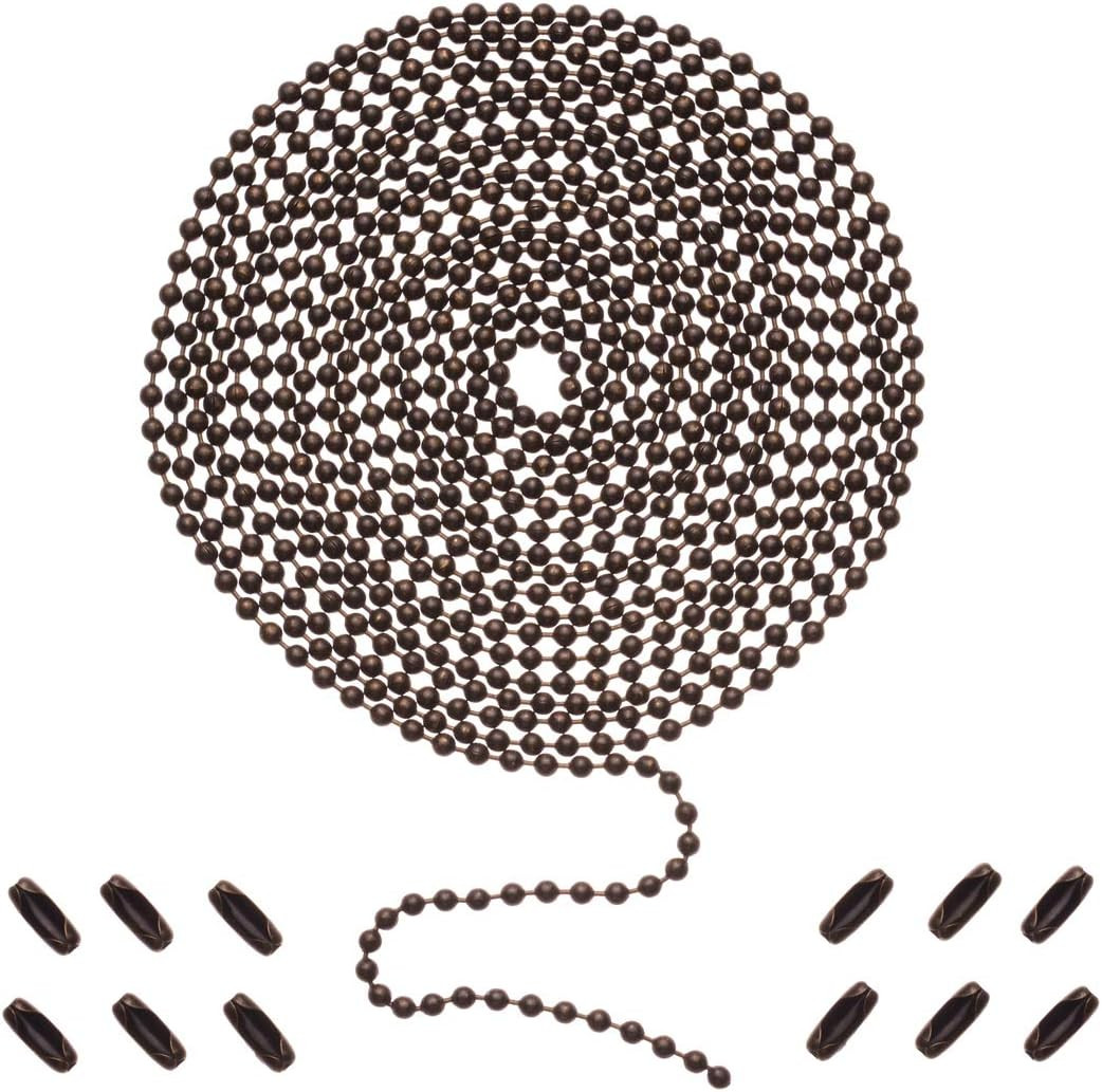 Ceiling Fan Pull Chain Extension Bronze 120in 3mm Bead Chain 12 Connectors gallery