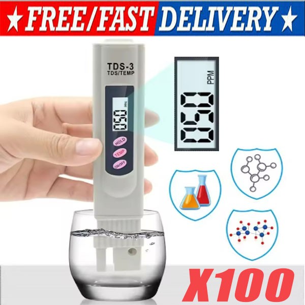 Handheld Water Quality Hardness Purity Digital LCD Meter 0-9990 PPM TDS TDS-3 gallery