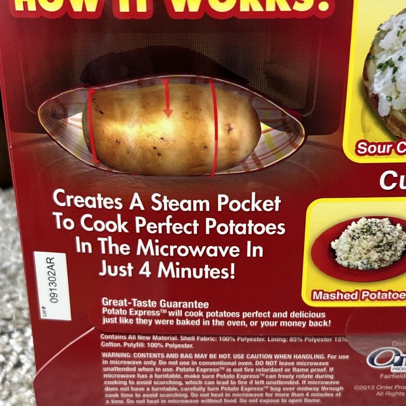 NEW POTATO EXPRESS MICROWAVE POTATO COOKER AS SEEN ON TV, PERFECT IN 4 MINUTES! gallery
