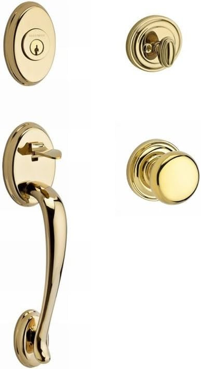 Columbus X Round Single Cylinder Handleset with Traditional Rose in Brass Finish gallery