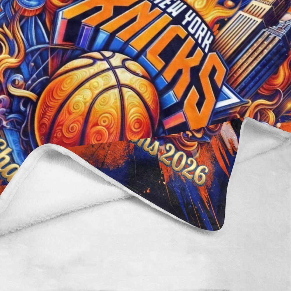 Soft Micro Fleece Blanket 60"x80. New York Knicks NBA Champions 2026 gallery