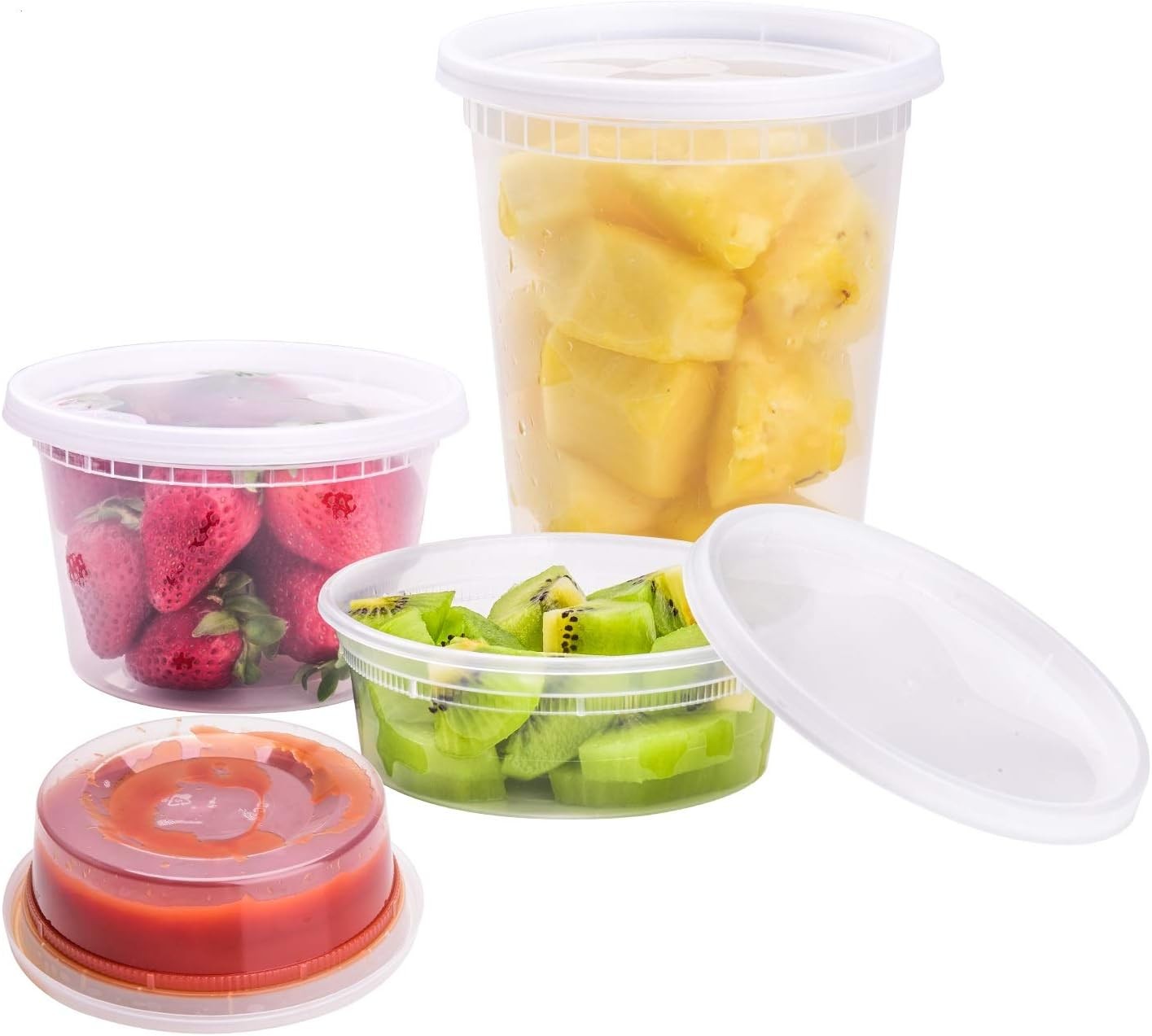 TashiBox [8 oz,16oz,32oz,48Sets,16Sets each size Plastic food storage containers gallery