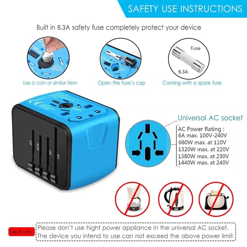 Universal Travel Adapter Converter International USB Wall Charger AC Power Plug gallery