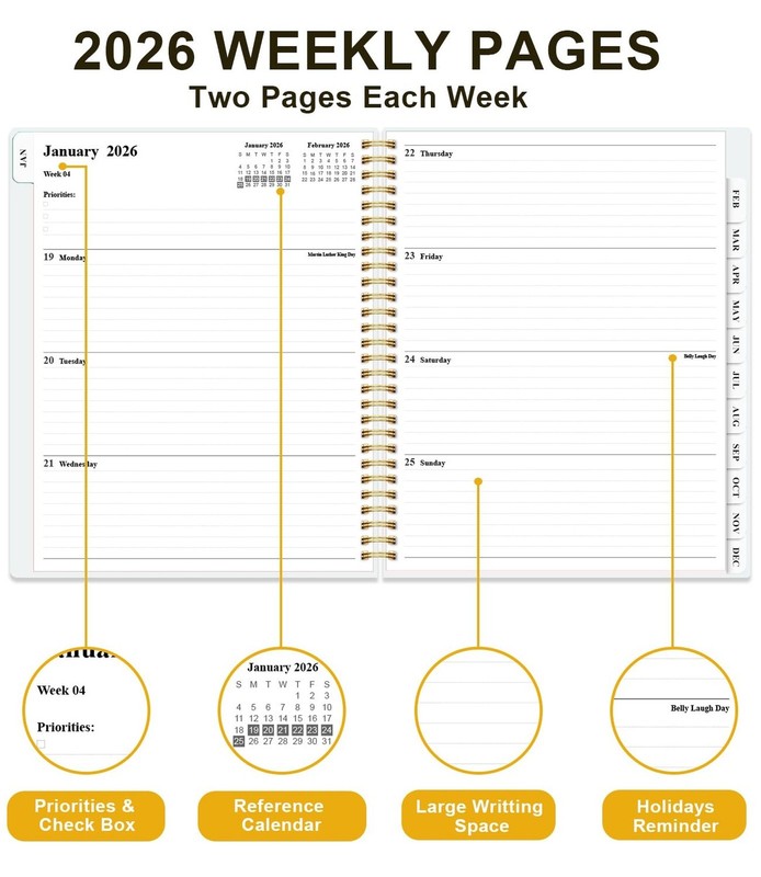 Planner 2026 - Weekly & Monthly Academic Year Planner from January 2026 to De... gallery