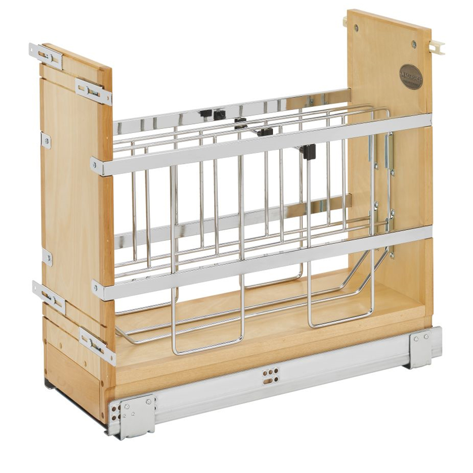 Rev-A-Shelf 8" Pullout Cabinet Organizer, Ball-bearing Soft-close, 447-BCBBSC-8C gallery