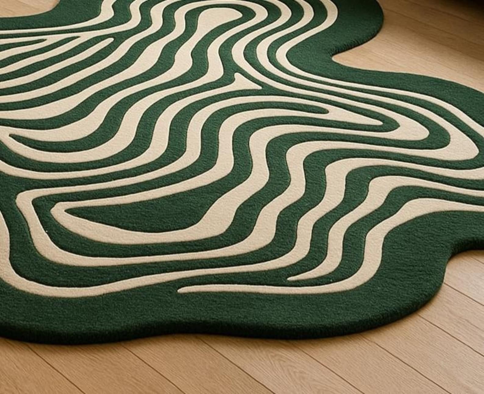 Handmade Rug | Irregular Rug | Wool Rugs | Living Room Rug | Tufted A302 gallery