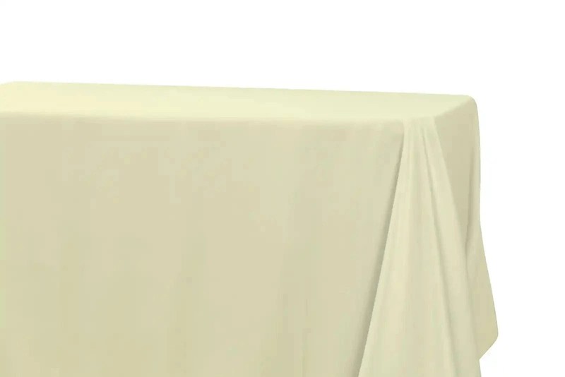 5-Pack Ivory Polyester Rectangle Tablecloth 190gsm 90" x 156" by Chivari gallery