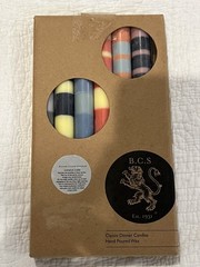 British Colour Standard Abstract Dinner Candles Hand Poured Wax Set of 6 NIB