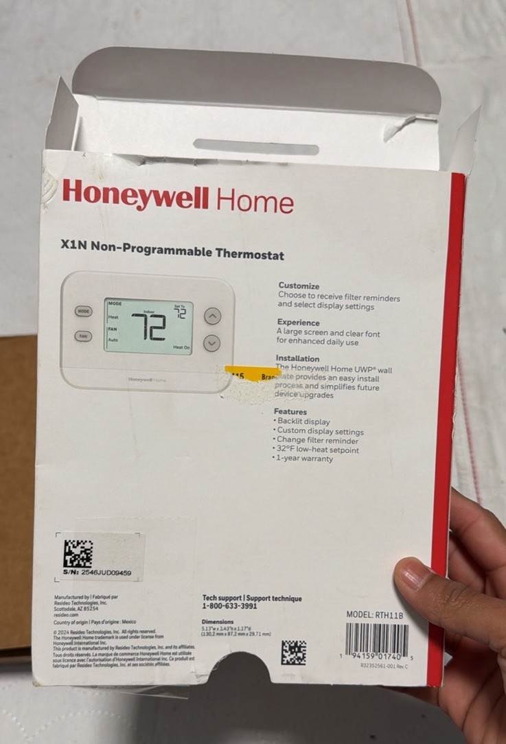 Honeywell Home RTH11B Non-Programmable Thermostat 1 Heat/1 Cool White gallery