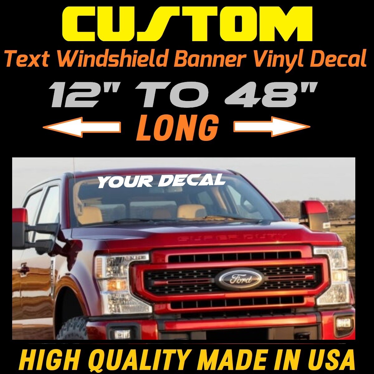 CUSTOM VINYL WINDSHIELD BANNER Lettering Decal Name Sticker Window Tattoo car gallery